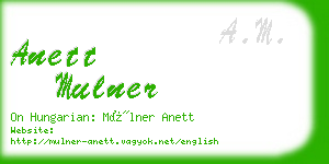 anett mulner business card